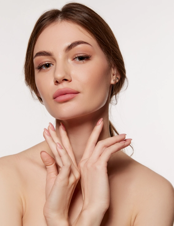 Calm woman showing balanced, youthful skin after BHRT treatment in Provo, Utah