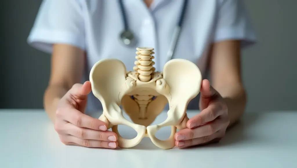 Pelvic floor model demonstration at Optimal Health Family Practice & Medspa providing pelvic floor treatment in Provo, UT.